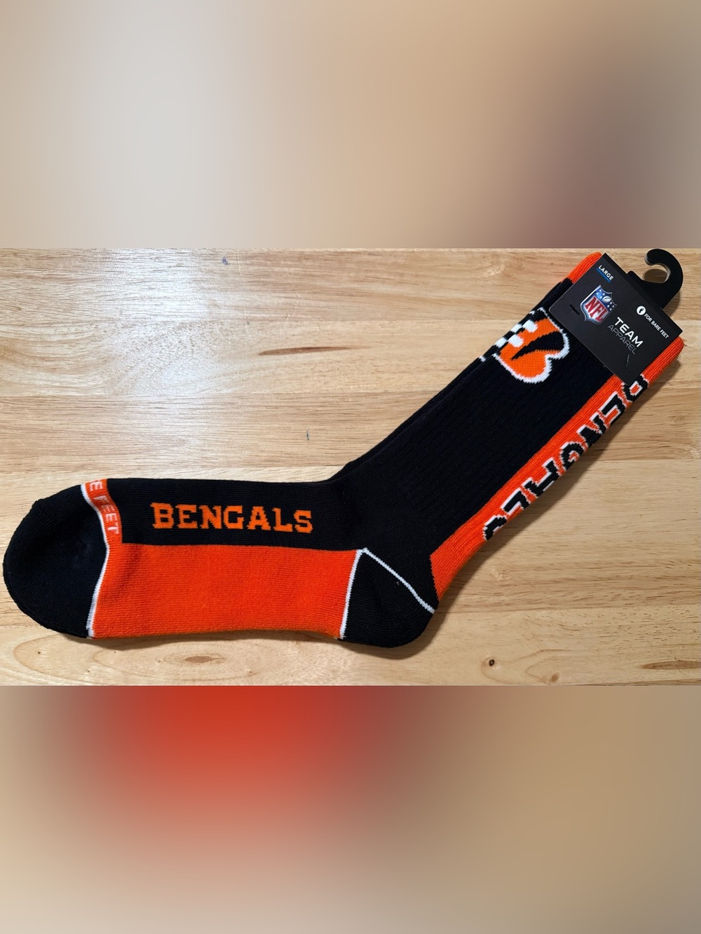 NFL Cincinnati Bengals Black and Orange Crew Socks